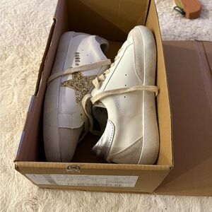 Golden Goose White Sneakers with Gold Star